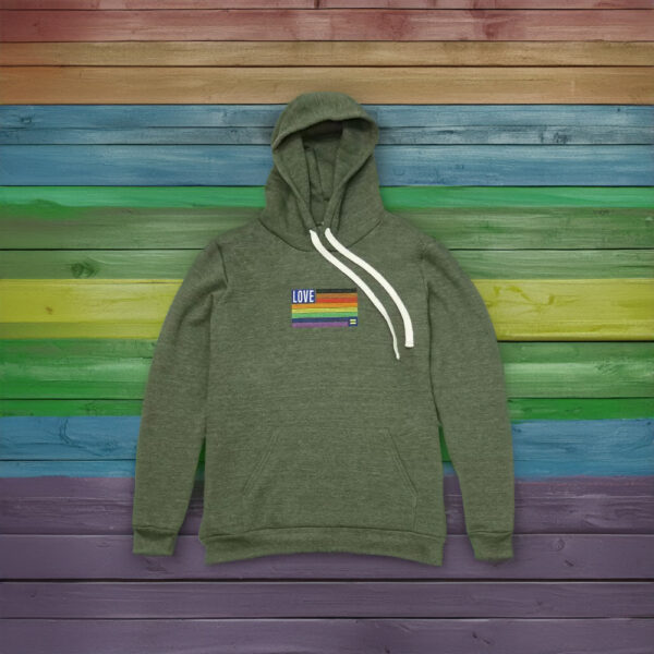 HRC - Love Rainbow Flag American Flag Rainbow Pride Hoodie