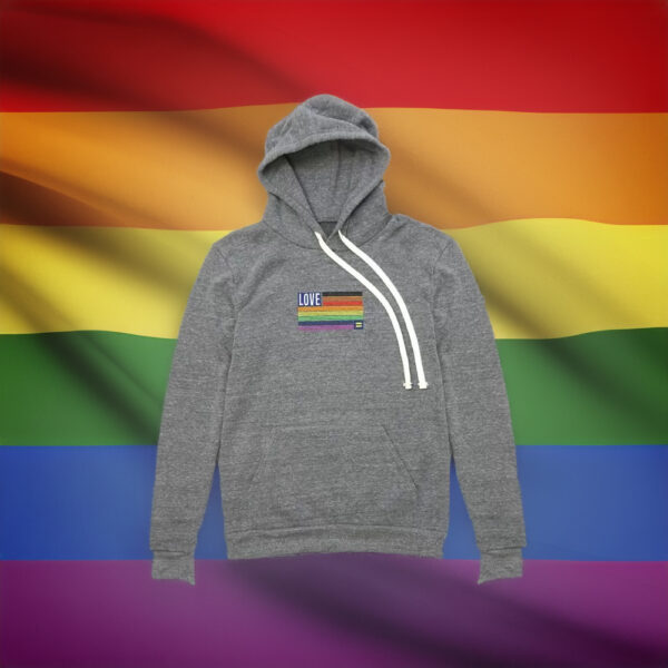 HRC - Love Rainbow Flag American Flag Rainbow Pride Hoodies